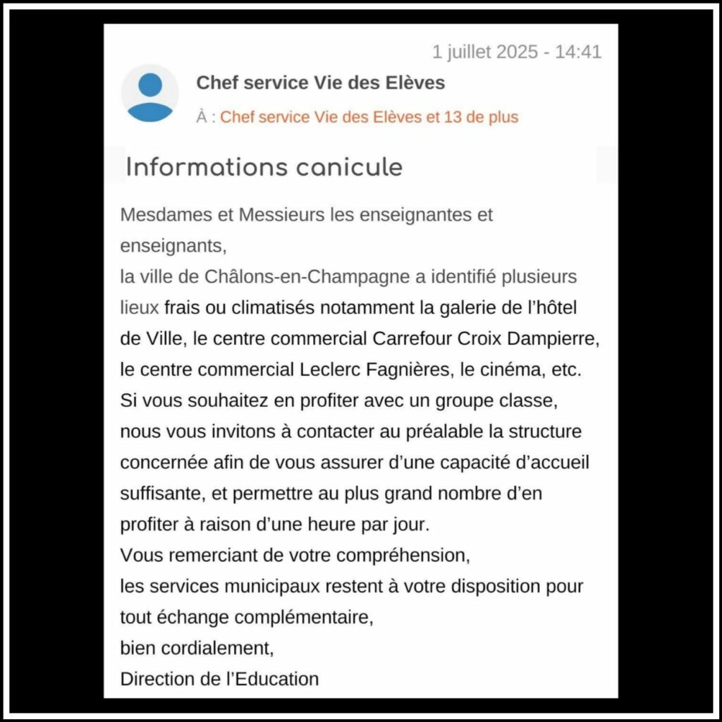 canicule : vraies ou fausses instructions de la municipalité de Châlons ?