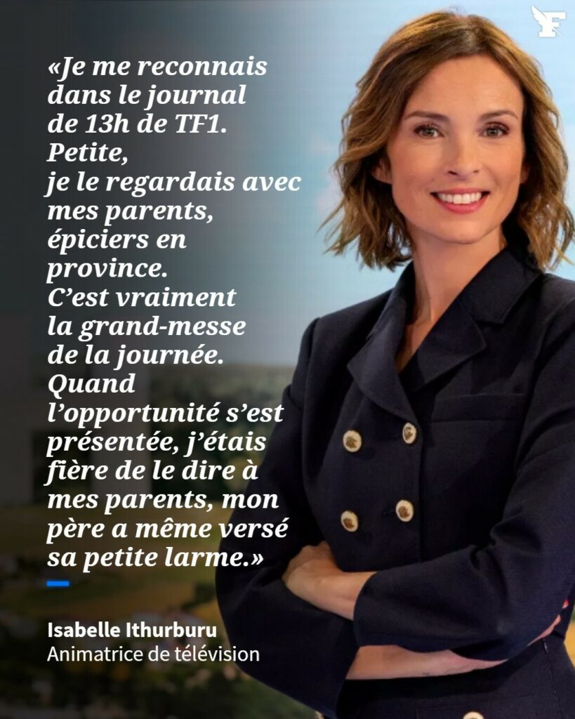 Isabelle Ithurburu petite "regardait le 13h de TF1 avec [ses] parents", confie-t-elle au Figaro