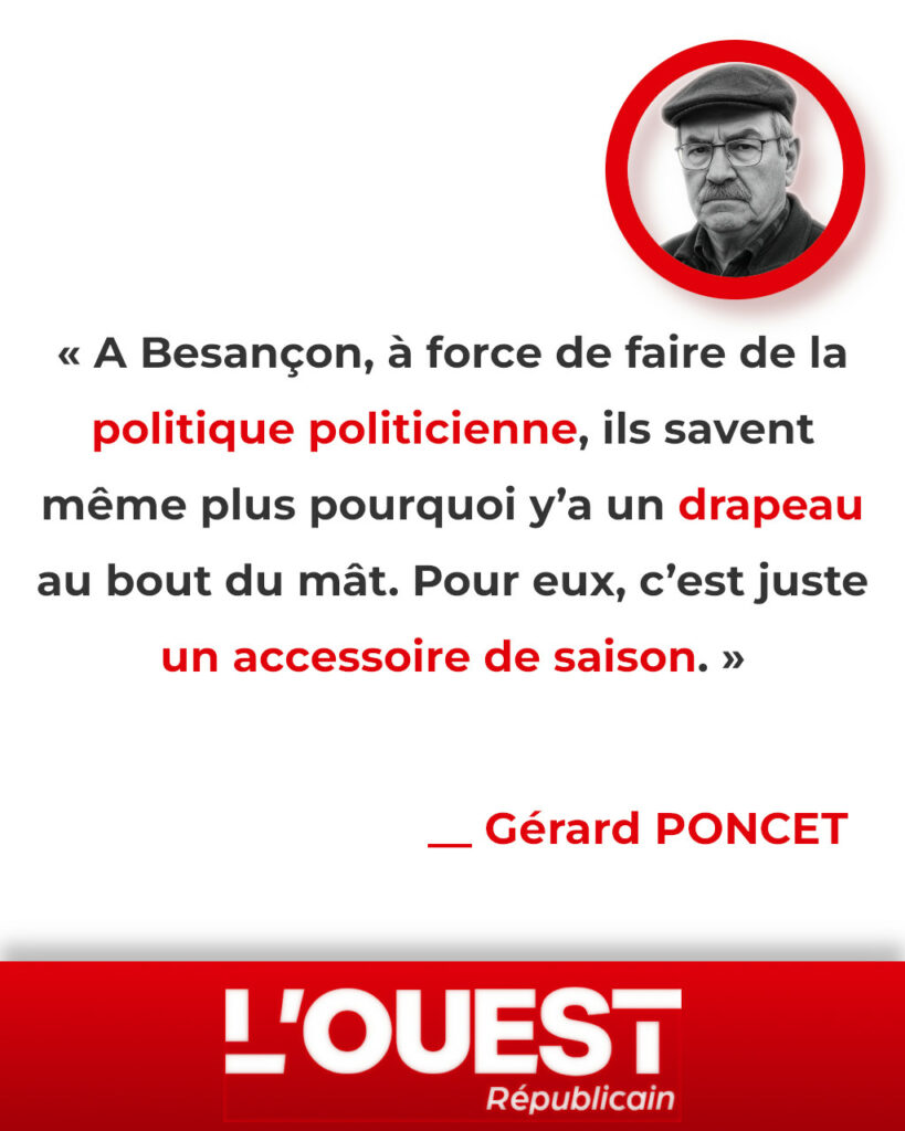 Politique politicienne, drapeau ukrainien, Gérard Poncet, mairie de Besançon, MHDGA : Gégé taille un short à ceux qui confondent mât et accessoire déco 🧓🚩