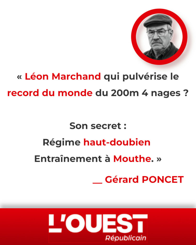 Léon Marchand explose le record du monde du 200m 4 nages. Son secret ? Un régime haut-doubien à base de Comté, absinthe et tartines de Morbier.