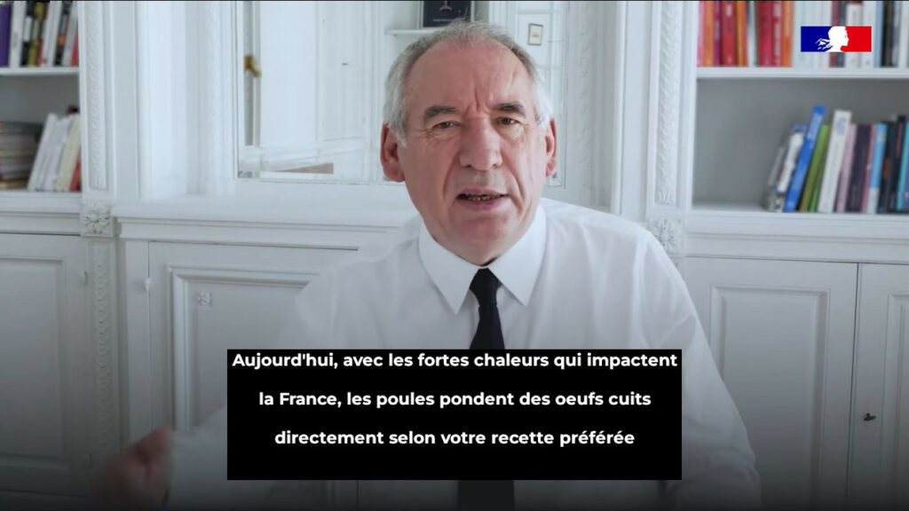 Poules innovantes : en pleine canicule, Bayrou annonce qu’elles pondent des omelettes au Comté. Gégé, Marx et Etchebest réagissent.