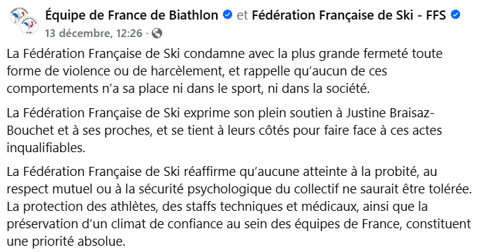 Dans le Haut-Doubs, le biathlon est une religion locale fondée sur le respect, pas "une cruauté humaine qui dépasse tout"