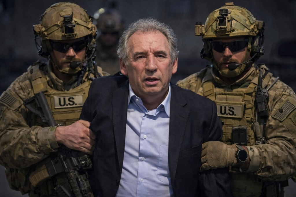 Accusée de détenir des armes chimiques fromagères, la France voit les États-Unis exfiltrer… François Bayrou. Petite erreur de casting.