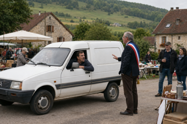 Illustration de l’article « 🚜 Tracteur, buvette et dignité républicaine : dans le Haut-Doubs, on insulte encore le maire sobrement depuis son C15 » publiée sur L’Ouest Républicain.