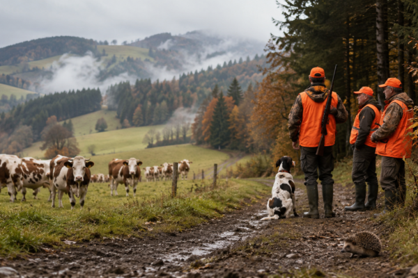 Illustration de l’article « 🦺 Chasse : dans le Haut-Doubs, les panneaux “soyez vigilants” laissent les promeneurs relativement perplexes » publiée sur L’Ouest Républicain.
