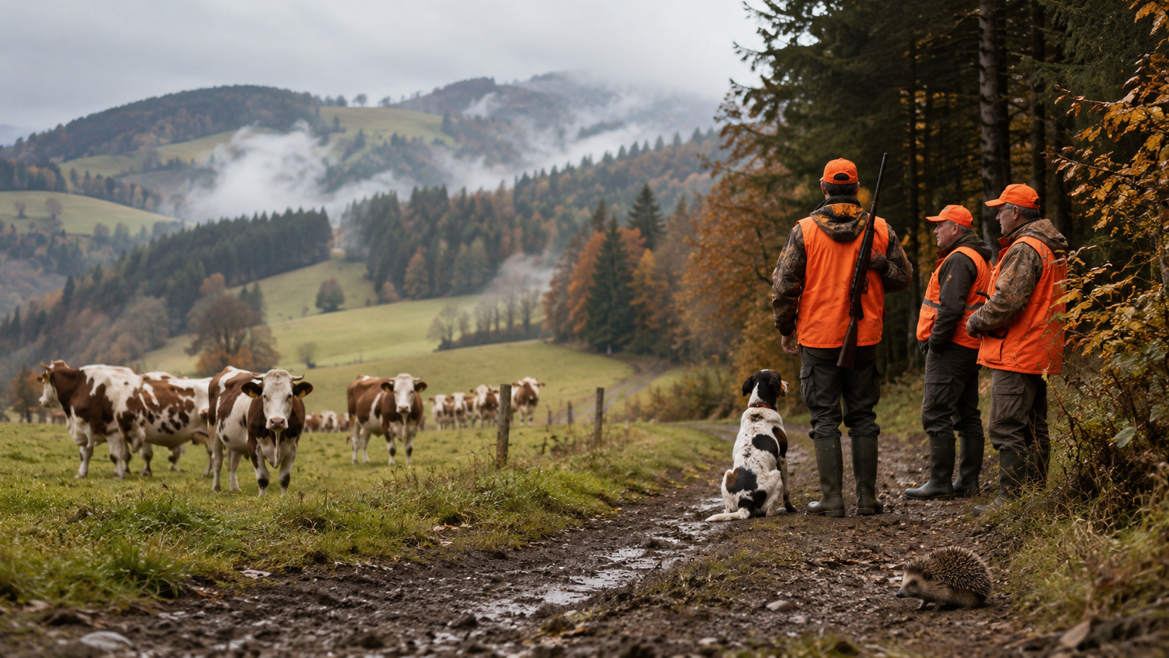 Illustration de l’article « 🦺 Chasse : dans le Haut-Doubs, les panneaux “soyez vigilants” laissent les promeneurs relativement perplexes » publiée sur L’Ouest Républicain.
