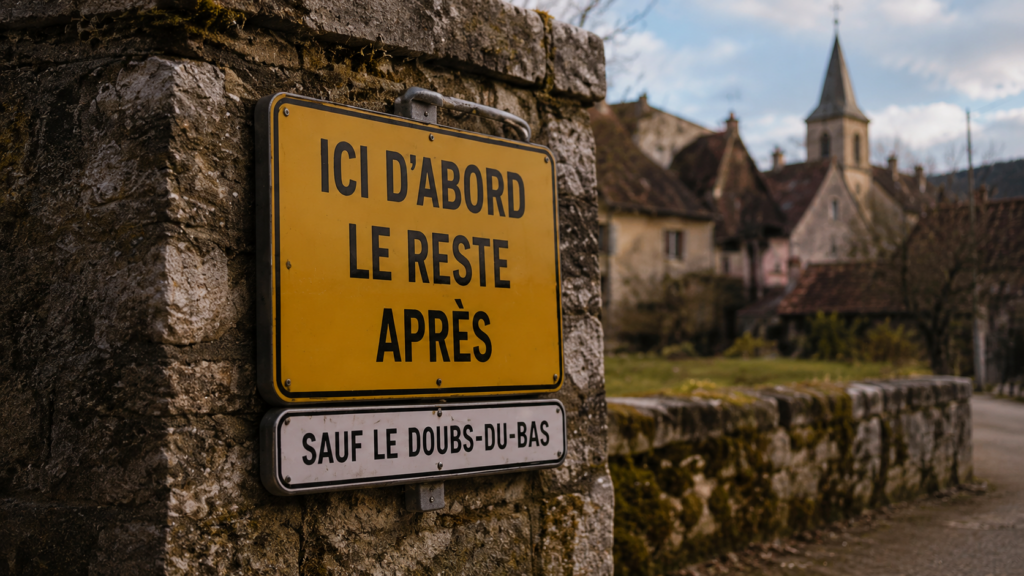 Ultra-localisme : doctrine OR qui ramène toute crise mondiale au gasoil, au Comté, au Pont ou au C15.