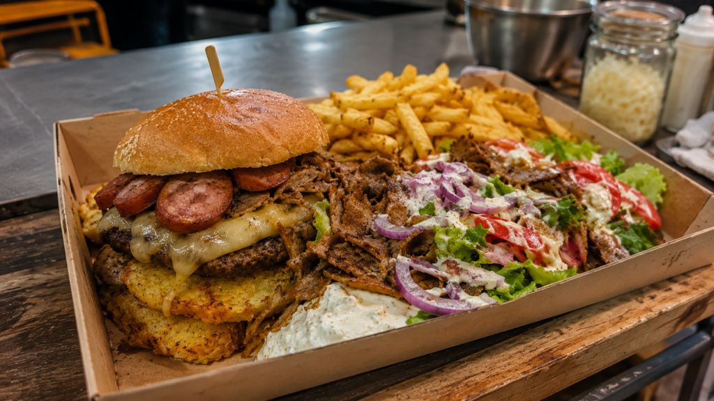Un plat à emporter entre burger grec, spécialités comtoises et Haut-Doubs, pensé pour nourrir les gens et fâcher les commentaires.