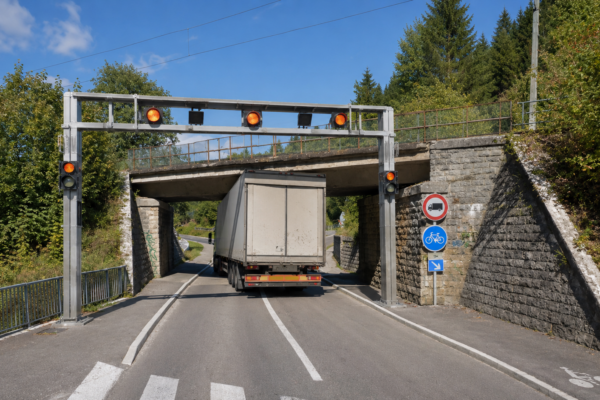 Portiques écotaxe sous le pont des Rosiers : le Haut-Doubs recycle un fiasco national pour stopper les poids lourds trop optimistes.