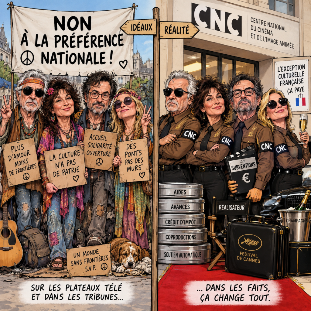 La préférence nationale est infréquentable. Sauf au cinéma français, où elle s’appelle exception culturelle et permet de payer les cachets.