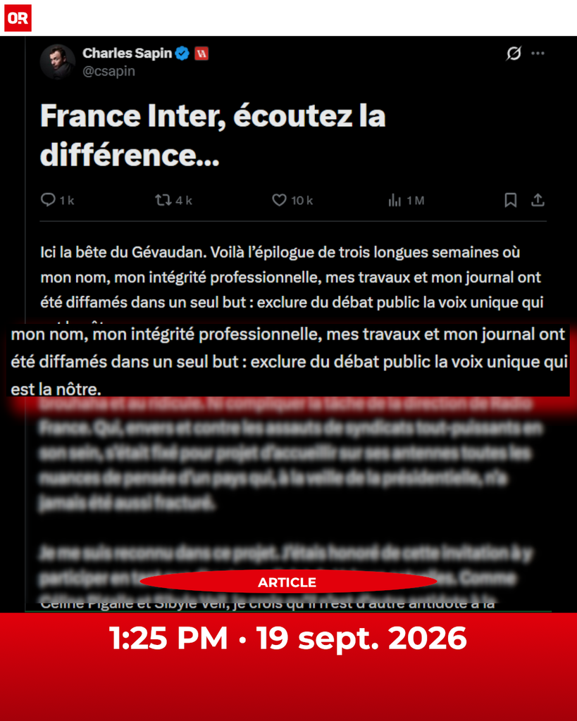 France Inter supprime lâĂ©dito de Charles Sapin aprĂšs trois semaines de fronde. Deux chroniques auront suffi avant le passage au dĂ©bat contradictoire surveillĂ©
