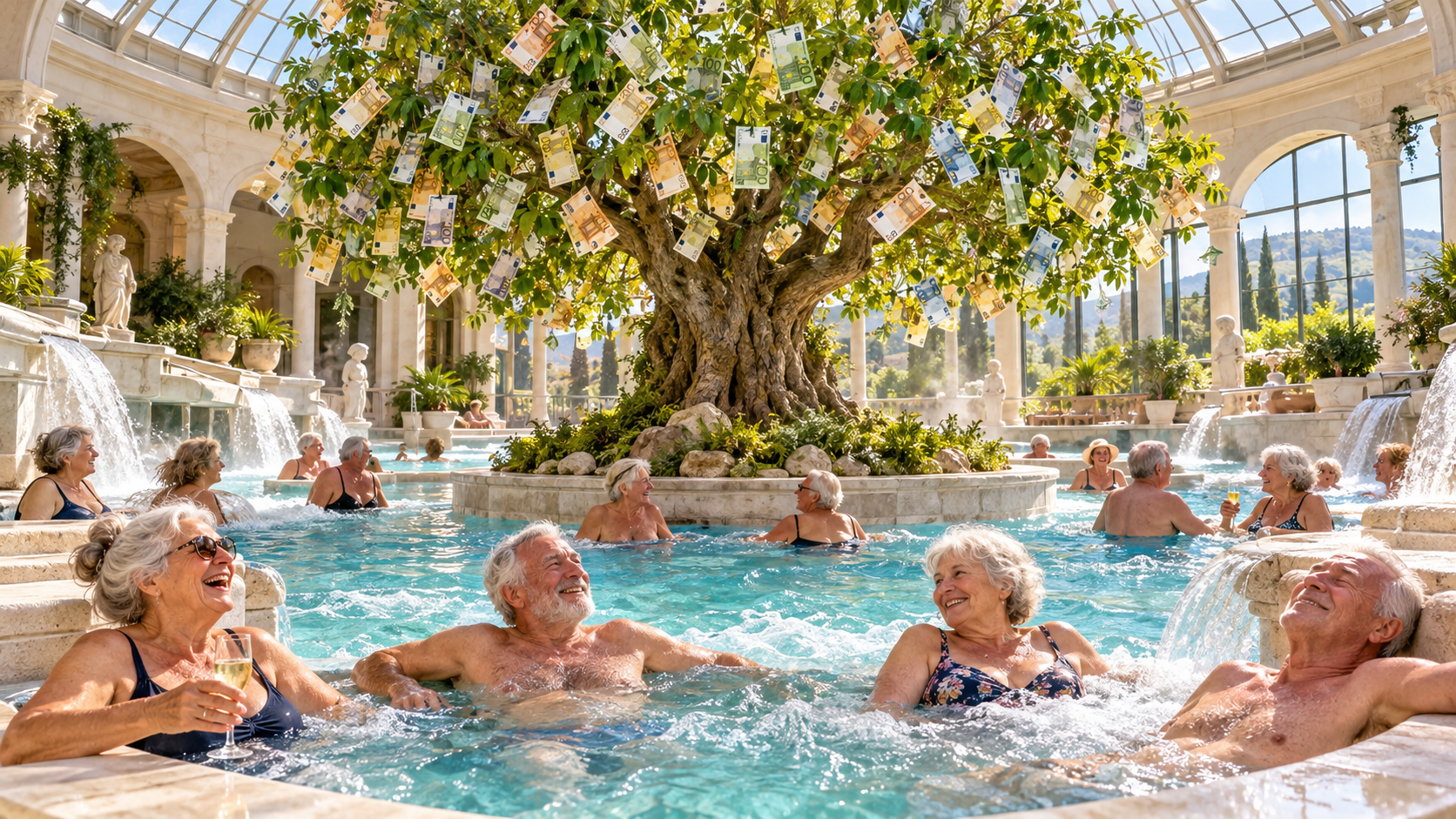 Budget 2027 : après les retraites, les cures thermales défendent leurs remboursements. À Balaruc, le pognonier prend les eaux, à 69 ans de moyenne.