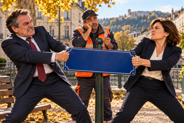 À Besançon, après les palmiers, les fresques et le pont, le nom d’un square rallume la bataille. Le mobilier urbain doit désormais choisir son camp.