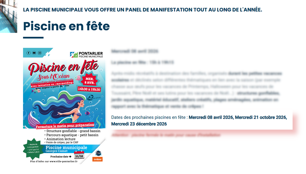 La piscine de Pontarlier Georges-Cuinet est fermée ce mercredi sur fond de crise sécheresse. Les scolaires adaptent déjà leur programme.