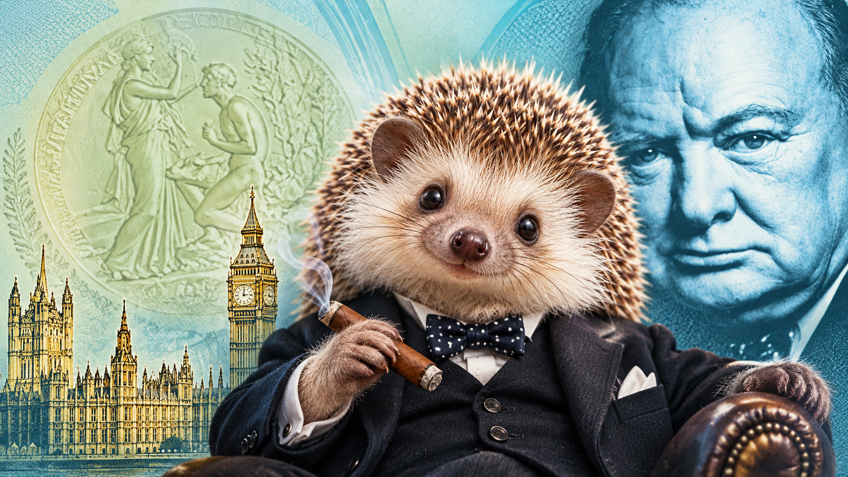Illustration liĂ©e Ă đŠ Billets britanniques : Churchill sort, le hĂ©risson entre, le Haut-Doubs rĂ©clame des droits dâauteur
